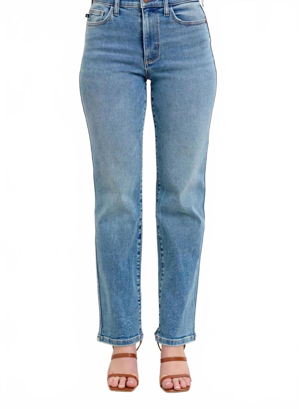 NEW JUDY BLUE high waist vintage straight leg jeans in blue